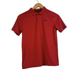 Under Armour Boys Red Polo Short Sleeve Shirt Size YLG New Flaws